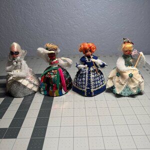 Set of 4 Vintage 1970s Walco Li’l Missy Beaded Sequin Dolls